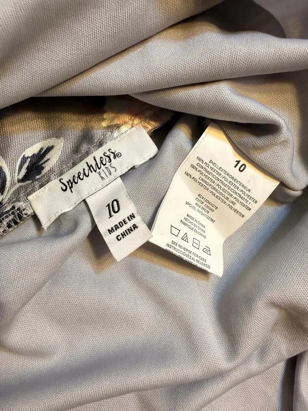 Speechless Kids Girls Floral Skirt Silver Pink Navy Size 10‎ Formal Party